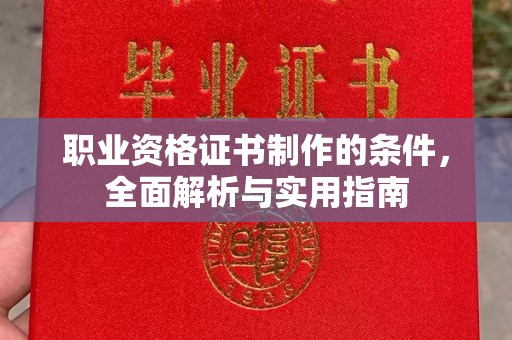 民和职业资格证书制作的条件，全面解析与实用指南